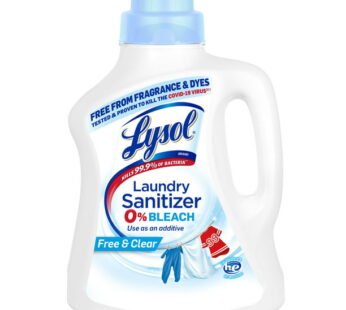 Lysol Laundry Sanitizer Additive, Sanitizing Liquid for Clothes and Linens, Eliminates Odor Causing Bacteria, Free from Fragrance & Dyes, 90oz